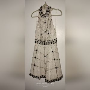 Alice & Olivia Black & White Embelished Dress size 4